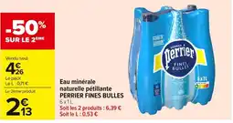 Carrefour Market PERRIER Fines bulles eau minérale naturelle pétillante offre