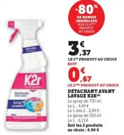 Super U Detachant avant lavage k2r offre