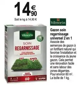 Tridôme VILMORIN Gazon soin regarnissage universel 2 en 1 offre