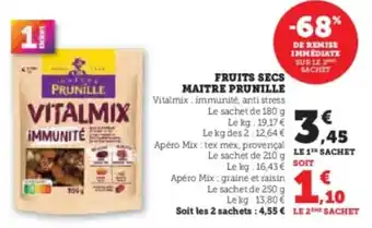 Super U Fruits secs maitre prunille offre