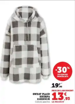 Super U Sweat plaid sherpa 118x85cm offre