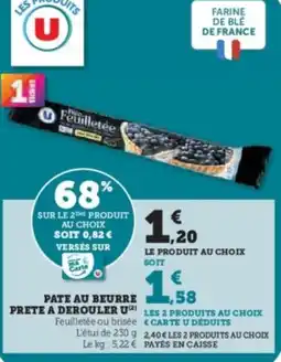 Hyper U Pate au beurre prete a derouler u offre