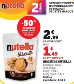Hyper U Biscuits nutella offre