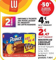 Hyper U Biscuits au chocolat prince lu offre