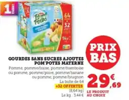 Hyper U Gourdes sans sucres ajoutes pom'potes materne offre