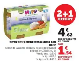 Hyper U Pots pour bebe des 8 mois bio offre