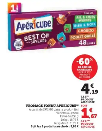 Hyper U Fromage fondu apericube offre