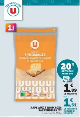 Hyper U Rape aux 3 fromages pasteurises u offre