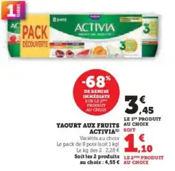 Hyper U Yaourt aux fruits activia offre
