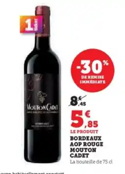 Hyper U Bordeaux aop rouge mouton cadet offre