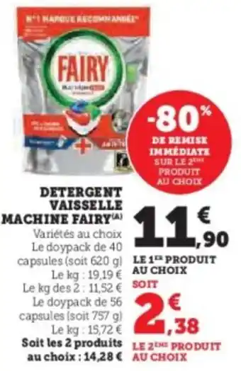 Hyper U Detergent vaisselle machine fairy offre