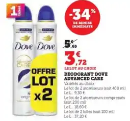 Hyper U Deodorant dove advanced care offre