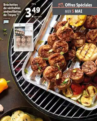 Brochettes de véritables andouillettes de troyes