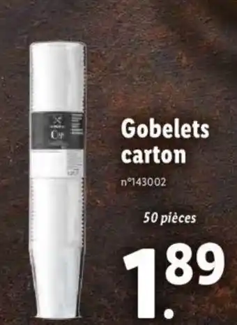 Lidl Gobelets carton offre