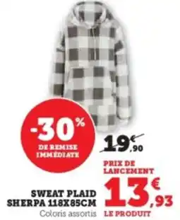 Hyper U Sweat plaid offre
