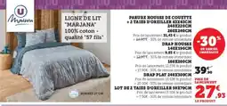 Hyper U Parure housse de couette + 2 taies d'oreiller 63x63cm 240x220cm 260x240cm offre