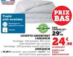Hyper U Couette greenfirst 140x200cm offre
