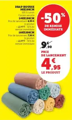 Hyper U Drap housse 90x190cm offre