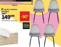 Conforama Lot de 4 chaises Honfleur offre