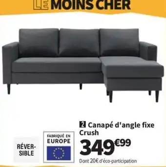 Conforama Canapé d'angle fixe Crush offre