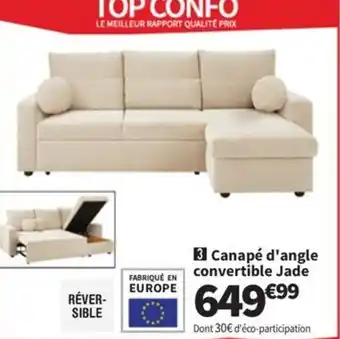 Conforama Canapé d'angle Convertible Jade offre