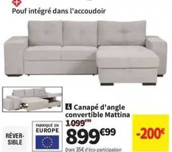 Conforama Canapé d'angle convertible Mattina offre