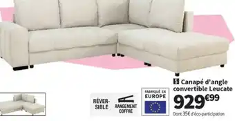 Conforama Canapé d'angle convertible Leucate offre