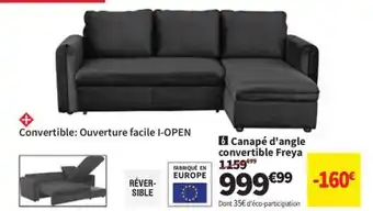 Conforama Canapé d'angle convertible Freya offre