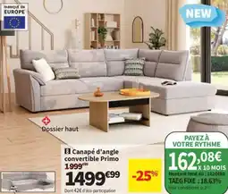 Conforama Canapé d'angle convertible Primo offre