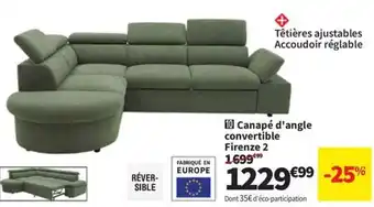 Conforama Canapé d'angle convertible Firenze 2 offre