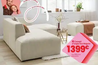 Conforama Canapé d'angle fixe Megeve offre