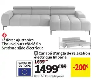 Conforama Canapé d'angle de relaxation électrique Imperia offre