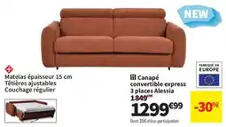 Conforama Canapé convertible express 3 places Alessia 1849€99 offre