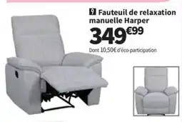 Conforama Fauteuil de relaxation manuelle Harper offre