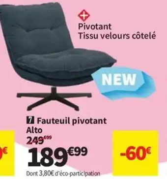 Conforama Fauteuil pivotant Alto offre