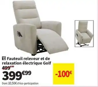 Conforama Fauteuil releveur et de relaxation électrique Golf offre