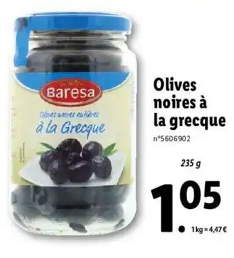 Lidl Olives noires à la grecque offre