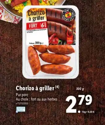 Lidl Chorizo à griller offre