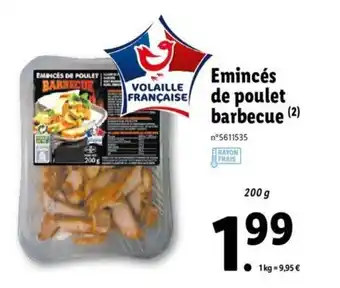 Lidl Emincés de poulet barbecue offre