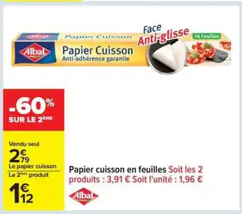Carrefour Papier cuisson offre