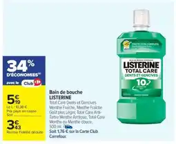 Carrefour Bain de bouche Listerine offre