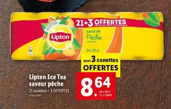 Lidl Lipton ice tea saveur pêche offre