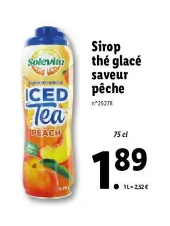 Lidl Sirop thé glacé saveur pêche offre