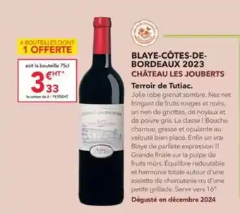METRO Tutiac - blaye-côtes-de-bordeaux 2023 offre