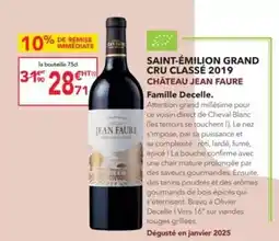 METRO Faure - saint-émilion grand cru classé 2019 offre