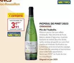 METRO Metro - picpoul de pinet 2023 offre