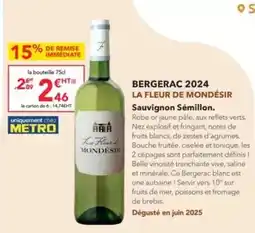 METRO La fleur de mondesir sauvignon semillon offre