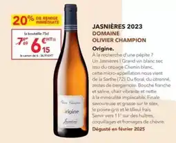 METRO Jasminières 2023 domaine olivier champion origine offre