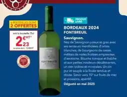 METRO Fontbreuil - bordeaux 2024 sauvignon offre