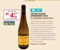 METRO Metro - vin de savoie apremont 2023 offre